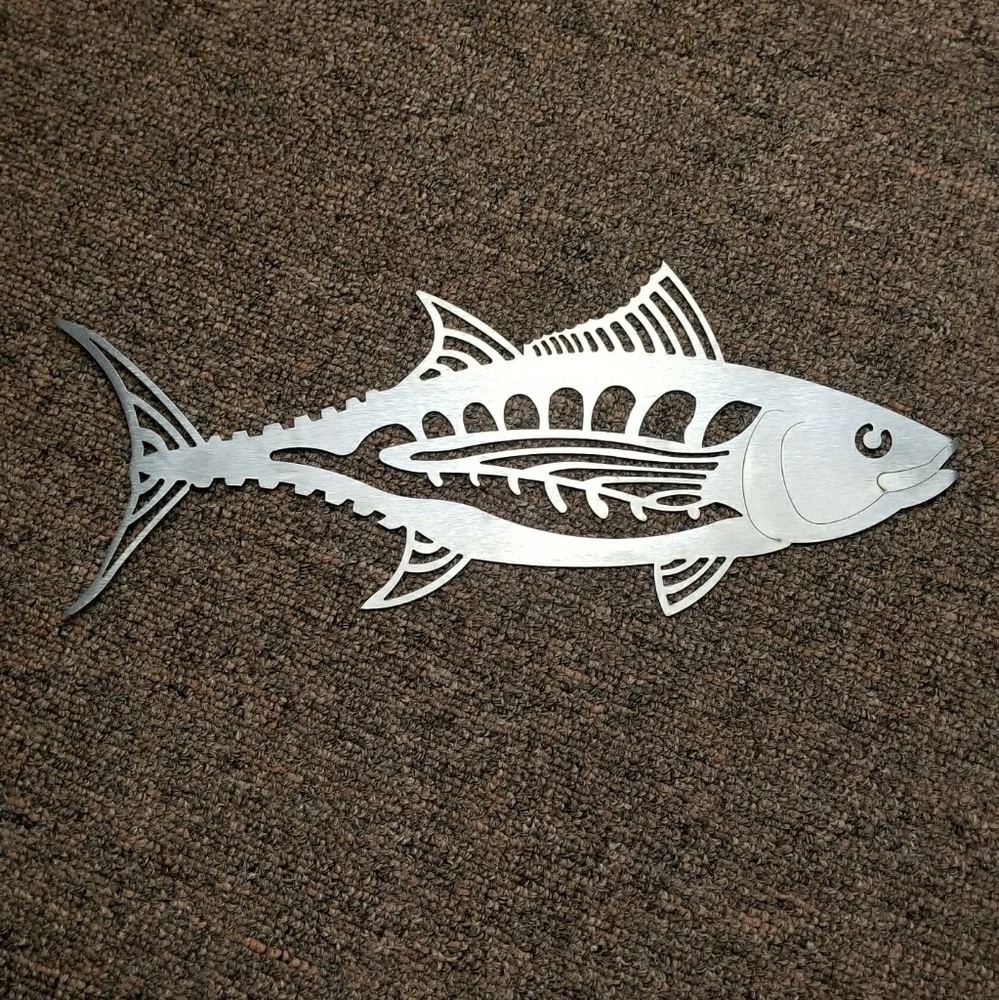 Tuna Albacore Stainless Steel Metal Fishing Sign